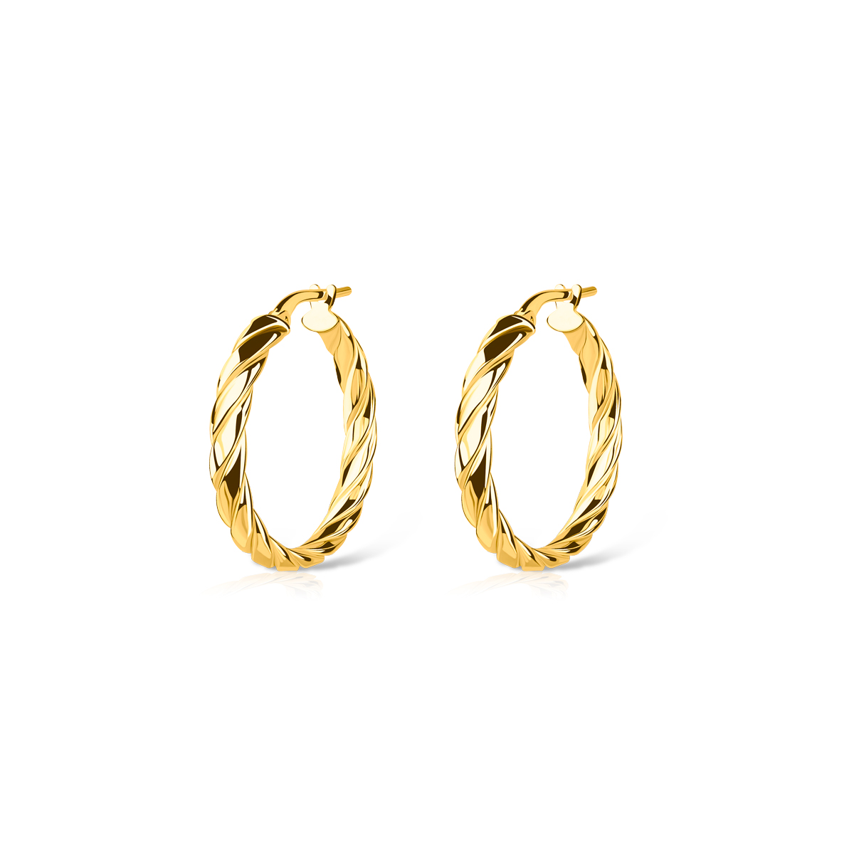 Kolczyki pozłacane twist hoops-tyborowski-KL-P-635