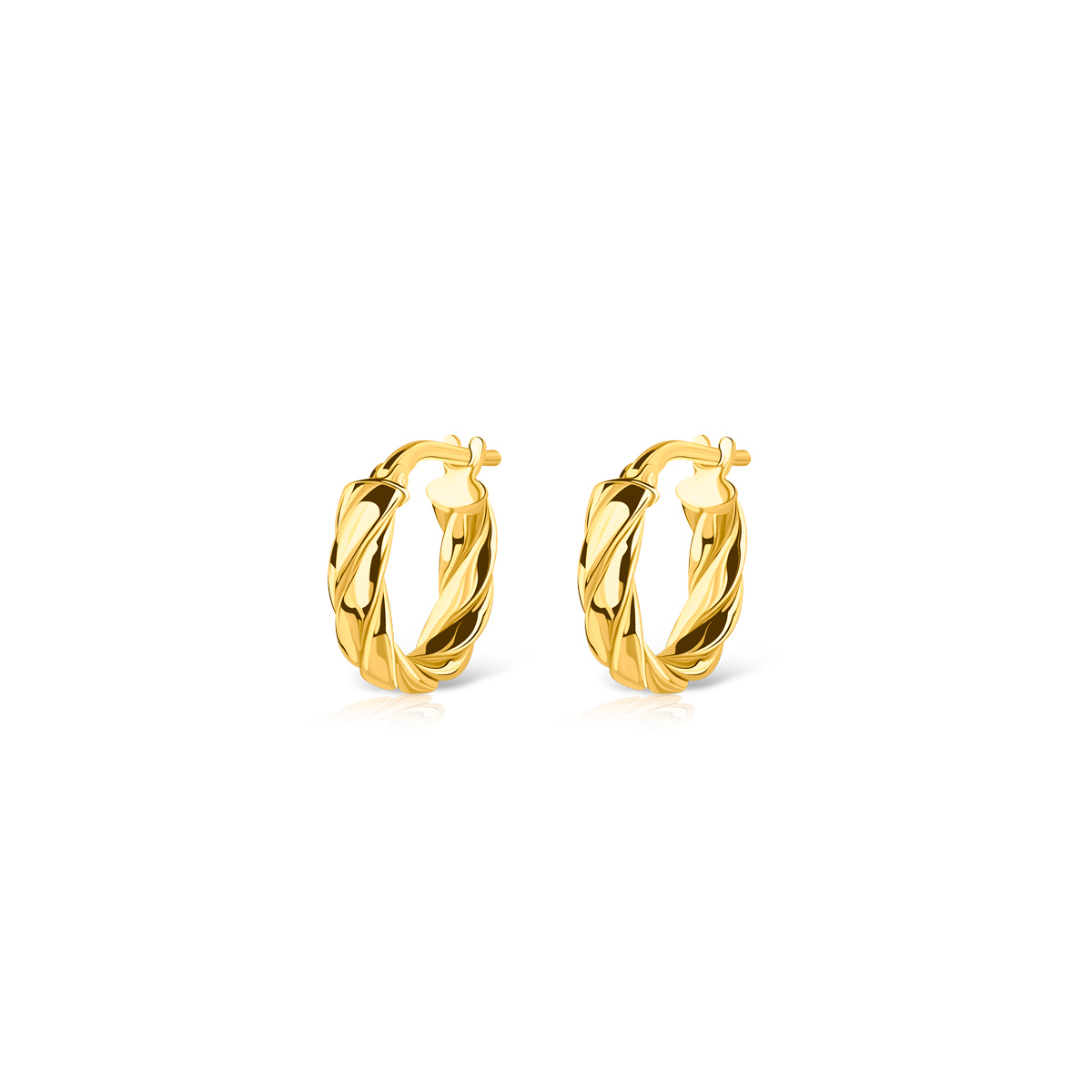 Kolczyki pozłacane twist hoops mini-tyborowski-KL-P-636